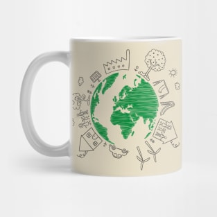 Sketchy earth day Mug
